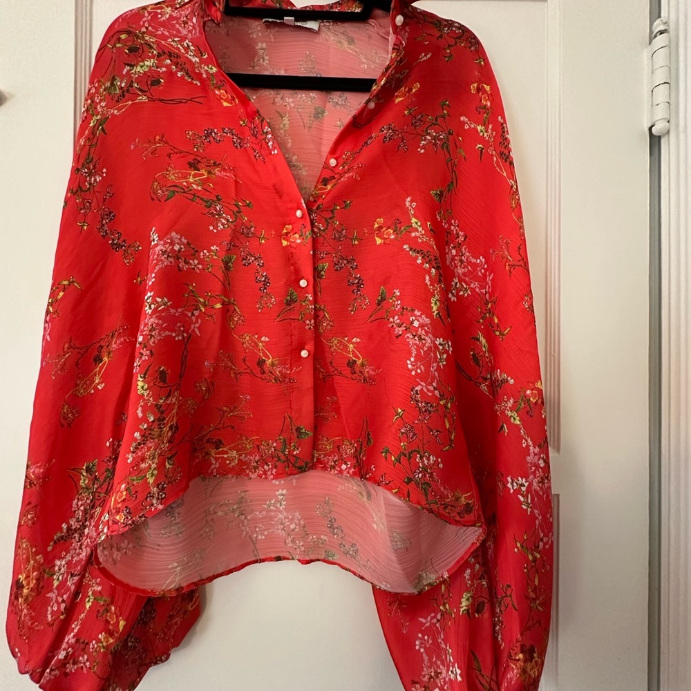 Floral Red Women's Top